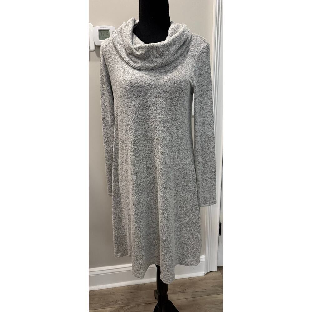Cupio Sweater Dress Cowl Neck Winter Gray - Size Medium
